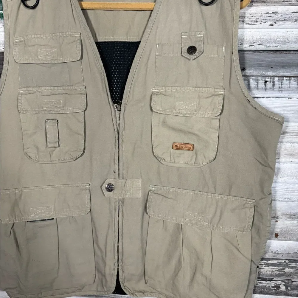 Vintage Marlboro Classics Plaid Lined Fishing Vest